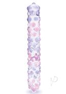 Glas Purple Rose Glass Nubby Dildo 9in - Clear/pink