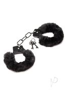 Master Series Cuffed In Fur Furry Handcuffs - Black